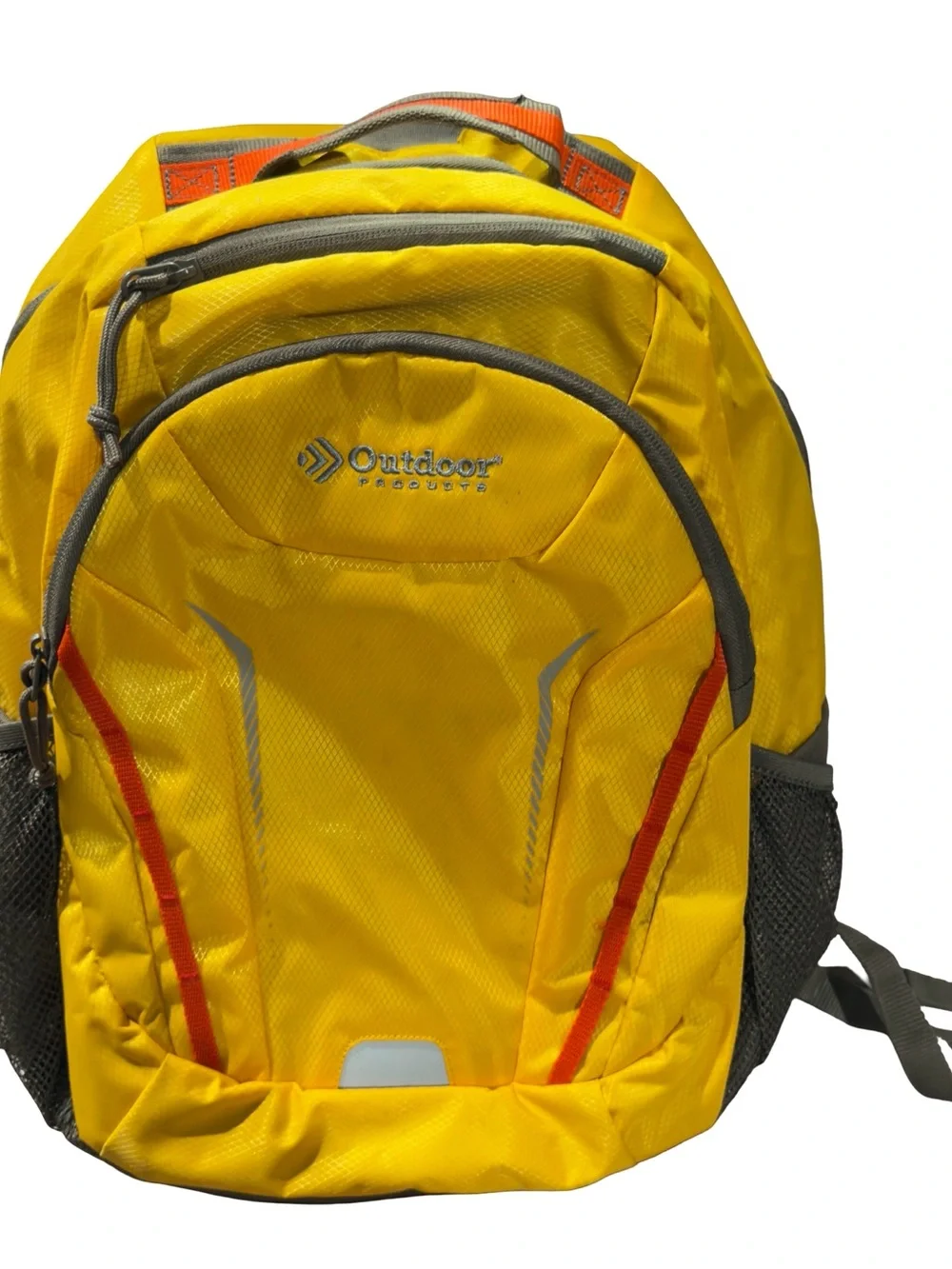 Outdoor Products Yellow Men's Backpack with Gray and Orange Accents